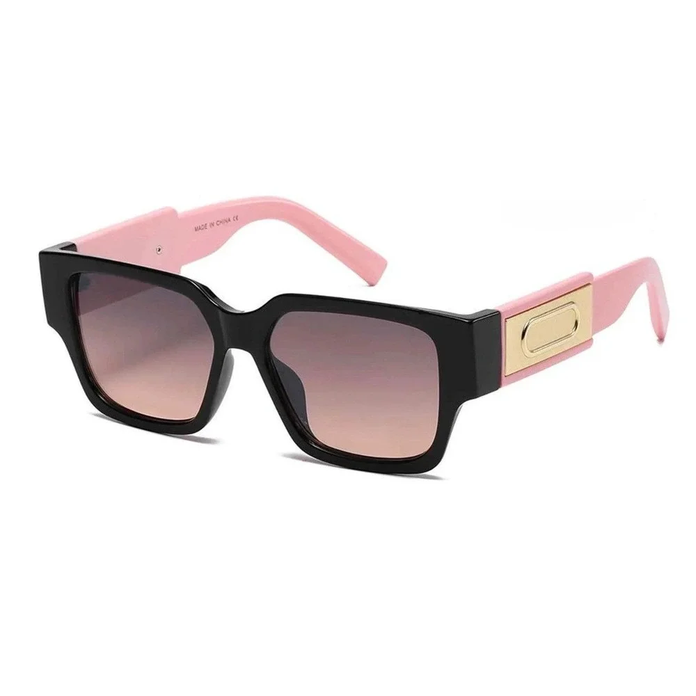 Mens Square Sunglasses Black Pink Frame Retro Style Hip Hop‎ Cholo Rapper Shades